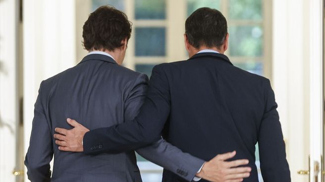 Foto de Sánchez recibe a Trudeau en Moncloa