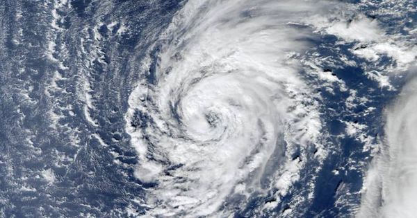 Foto: Imagen desde el satélite de la tormenta tropical Delta. (Nasa)