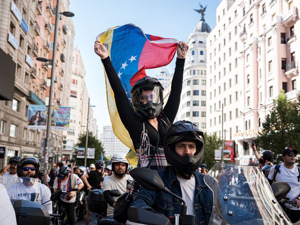 Foto: Manifestación de venezolanos el pasado 21 de julio en Madrid. (Diego Radamés/Europa Press)