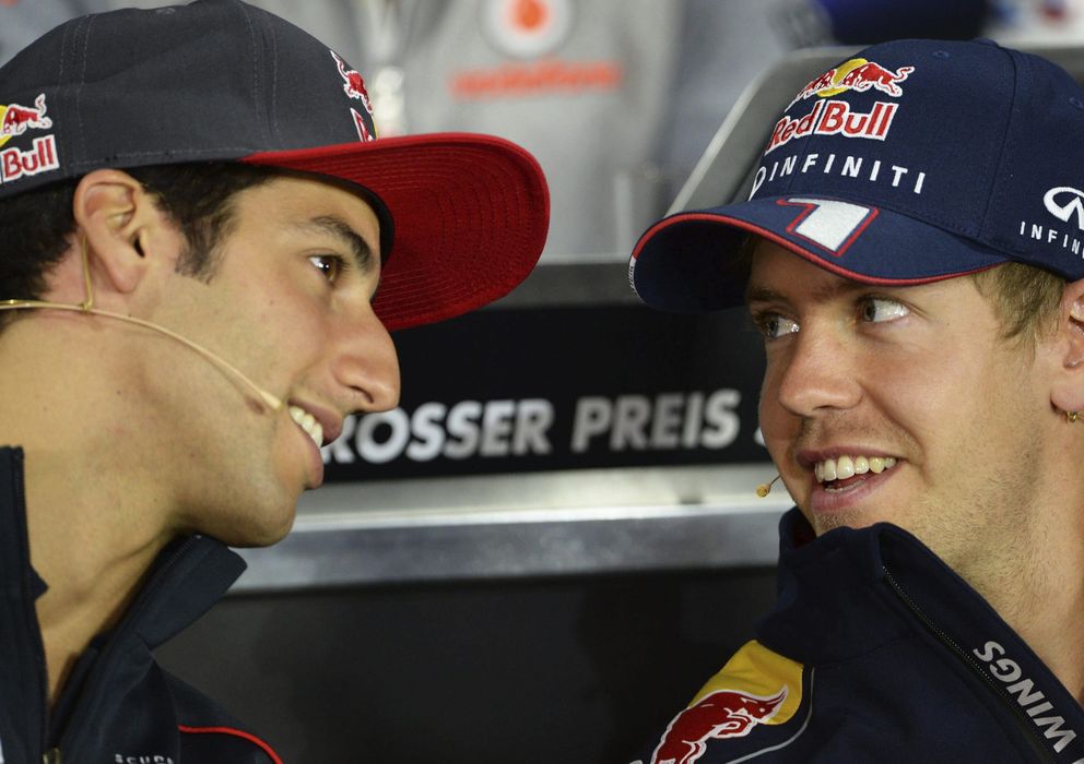 Foto: Rueda de prensa del pasado GP de Alemania con Ricciardo y Vettel.