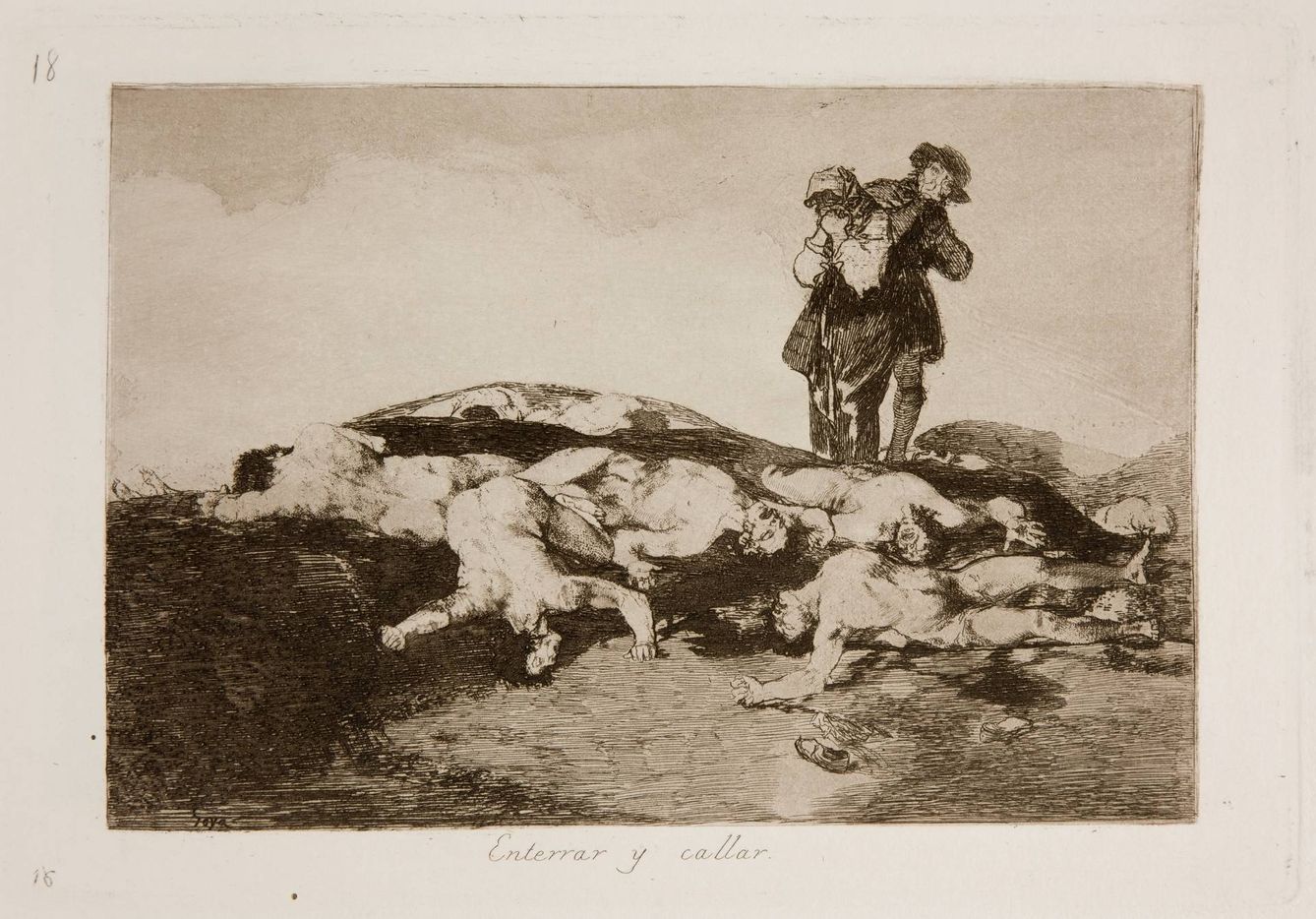 'Enterrar y callar', (de la serie 'Desastres de la guerra'). Francisco de Goya, 1810-1814. Museo del Prado.