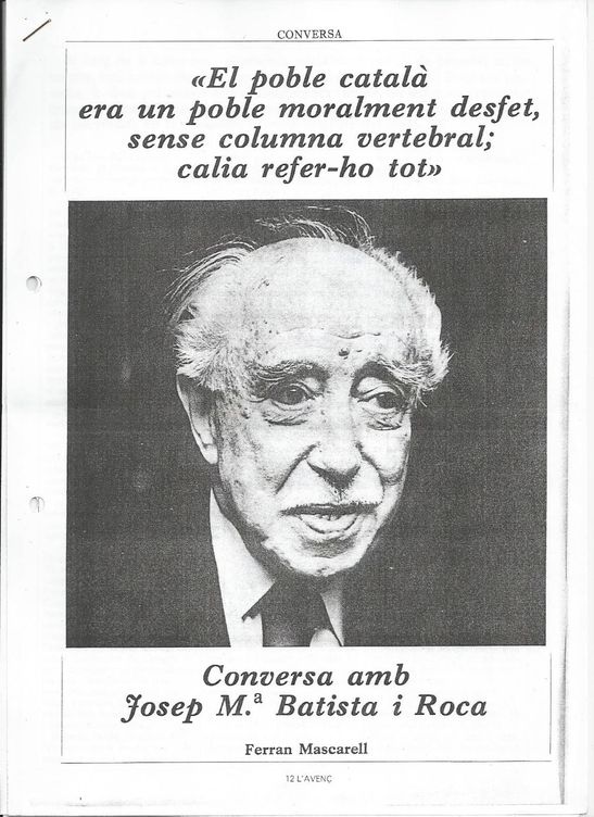 Homenaje a Josep Maria Batista i Roca.