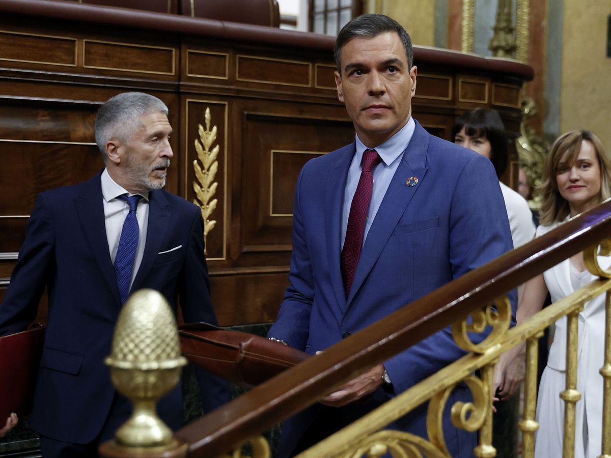Foto: El presidente del Gobierno, Pedro Sánchez, y el ministro del Interior, Fernando Grande-Marlaska. (EFE)