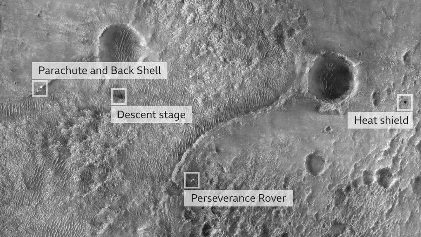 Imagen del rover Perseverance en la superficie de Marte (NASA)