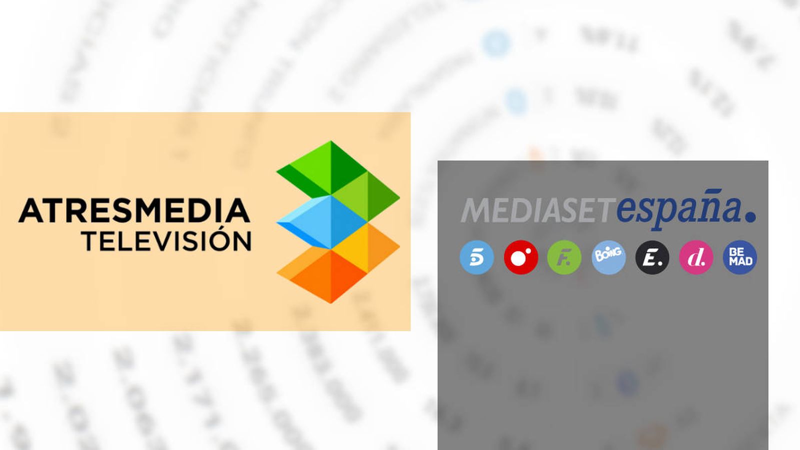 Foto: Logotipos de Atresmedia y Mediaset España. (EL CONFI TV)