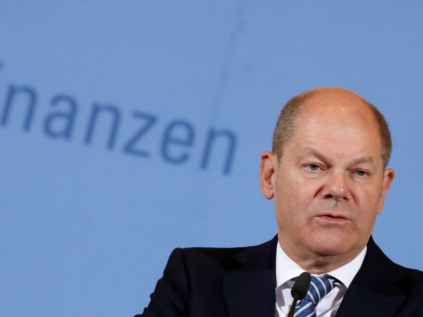 German Finance Minister Olaf Scholz holds a news conference on tax revenues in Berlin, Germany, October 30, 2019. REUTERS Fabrizio Bensch