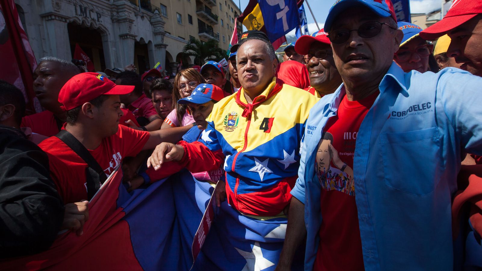 Foto: Diosdado Cabello, durante una marcha progubernamental en Caracas, el 12 de marzo de 2016. (EFE)
