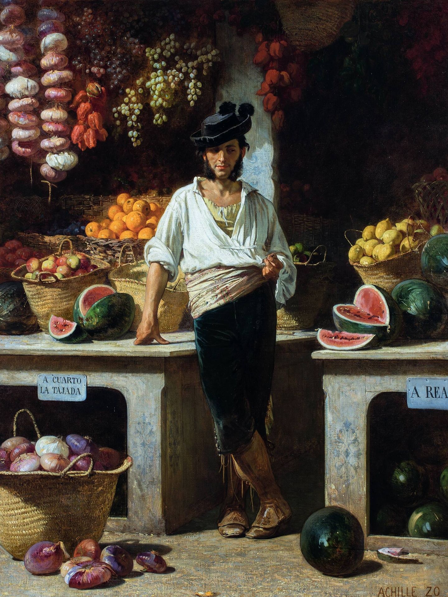 Vendedor de fruta en Sevilla. (Jean-Baptiste Achille Zo, 1864)