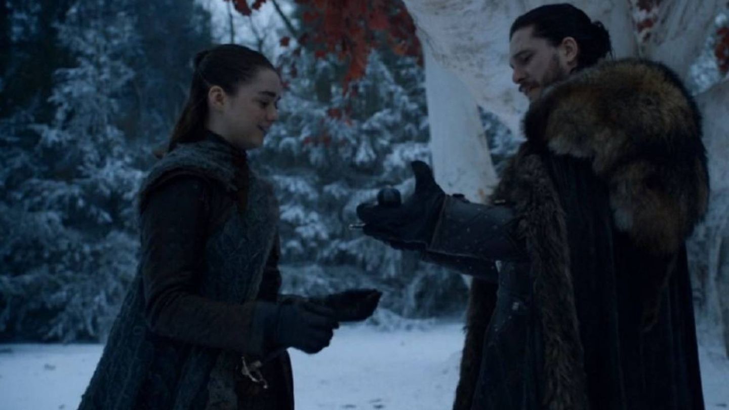 Reencuentro entre Arya Stark y Jon Snow. (HBO)