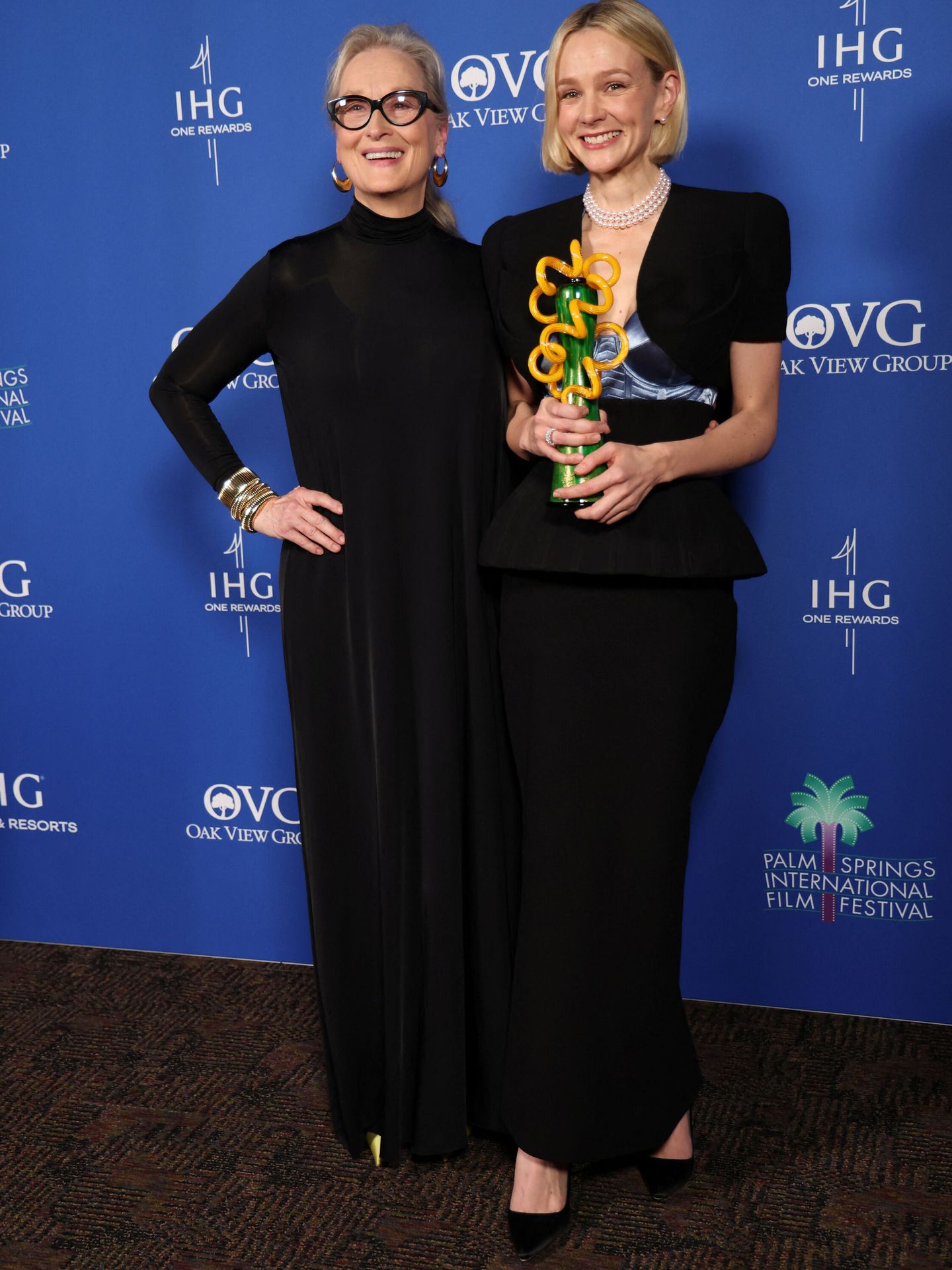 Meryl Streep y Carey Mulligan. (Reuters/Mario Anzuoni)