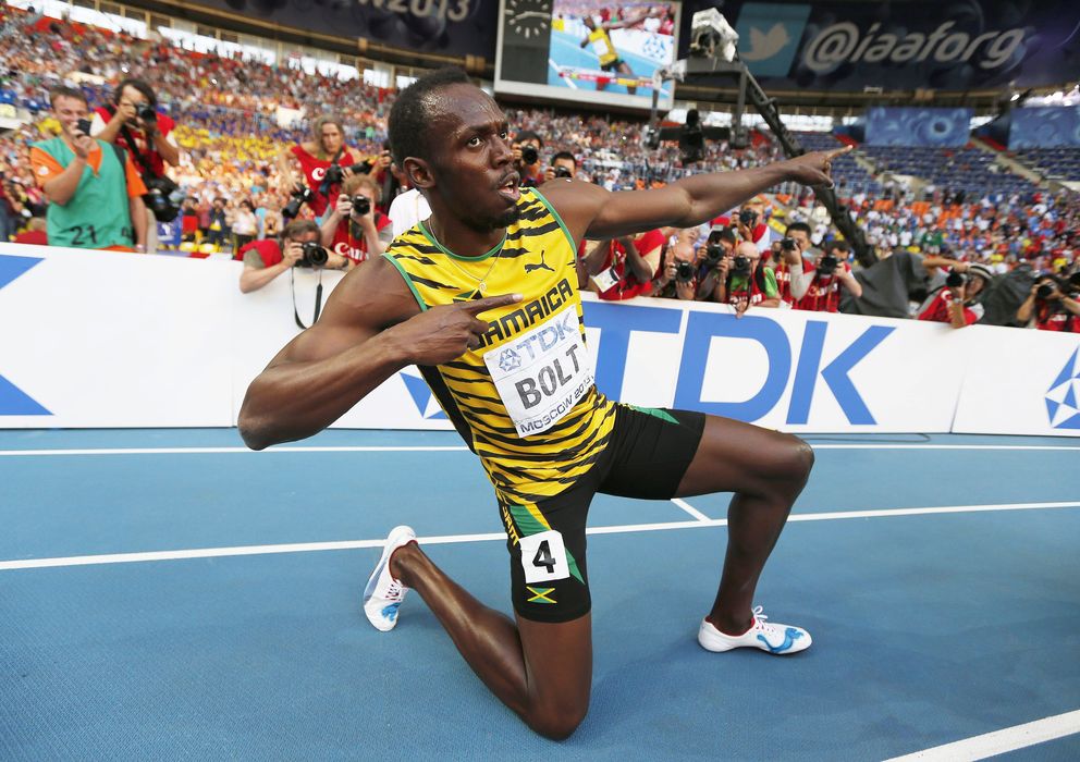 Foto: El jamaicano celebra el triunfo en los 200 m (Efe).