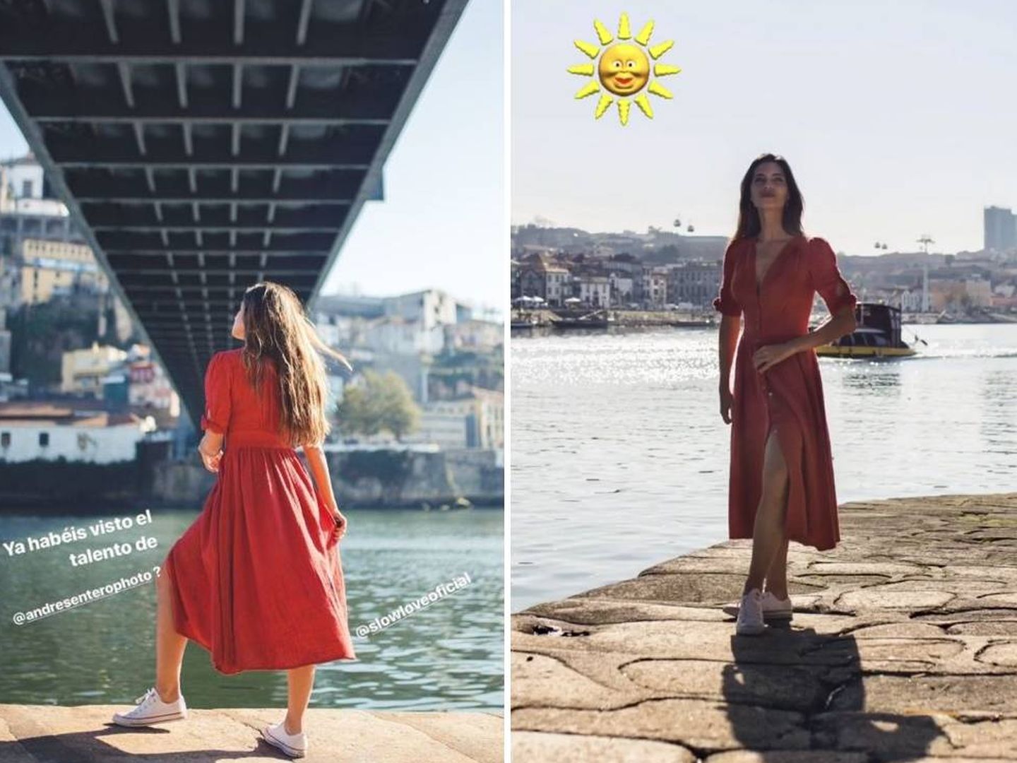 La periodista posa con su vestido. (Instagram Stories de Sara Carbonero)