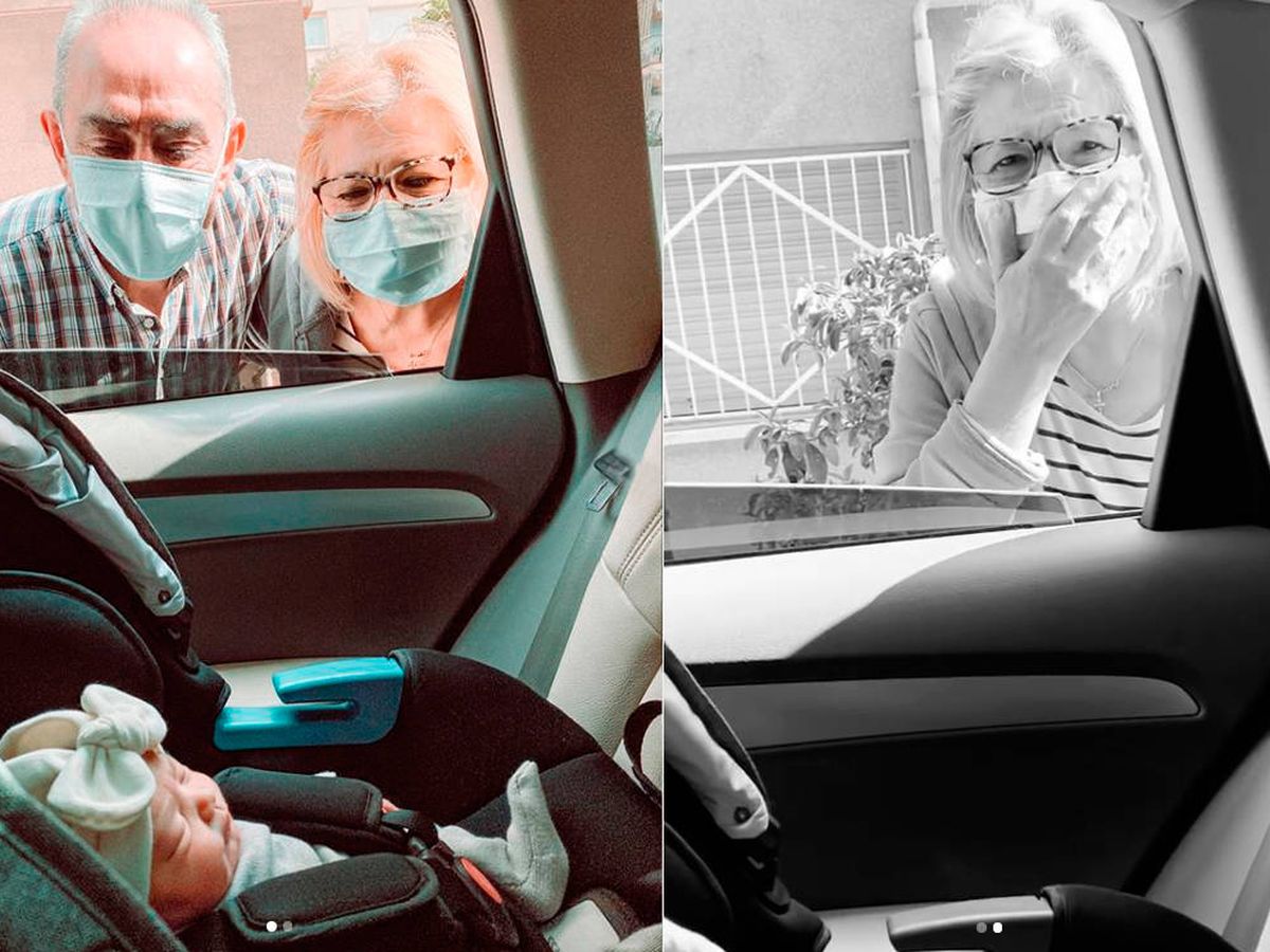 Foto: Los abuelos pudieron conocer a India a través de la ventanilla del coche (Foto: Instagram)