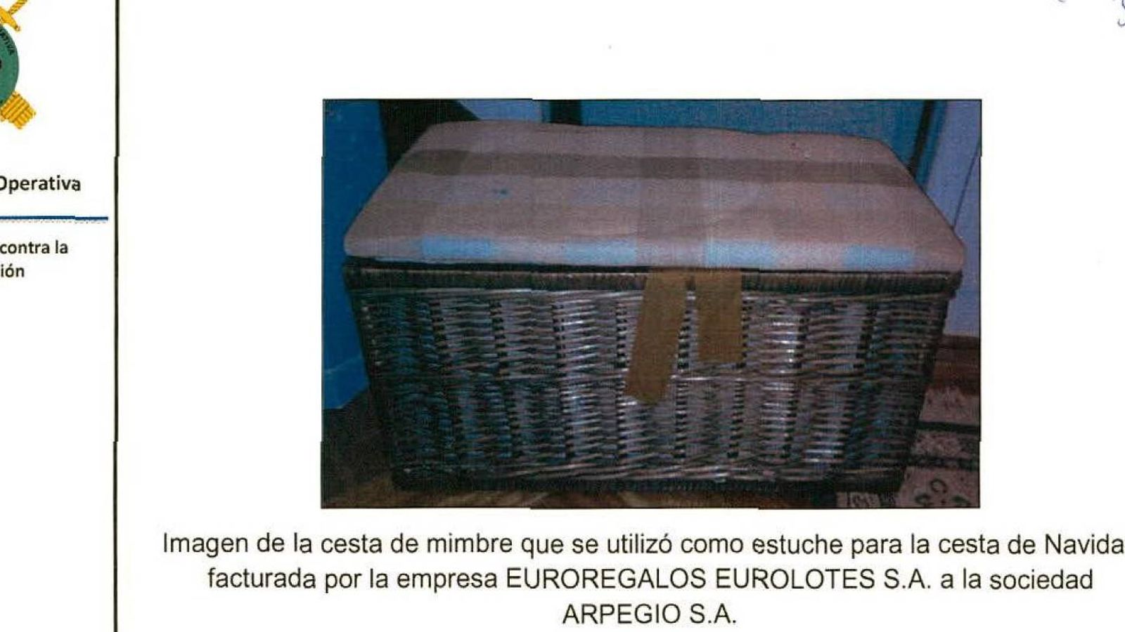 Foto: Una de las cestas de Navidad que Arpegio pagó para la esposa de Granados.