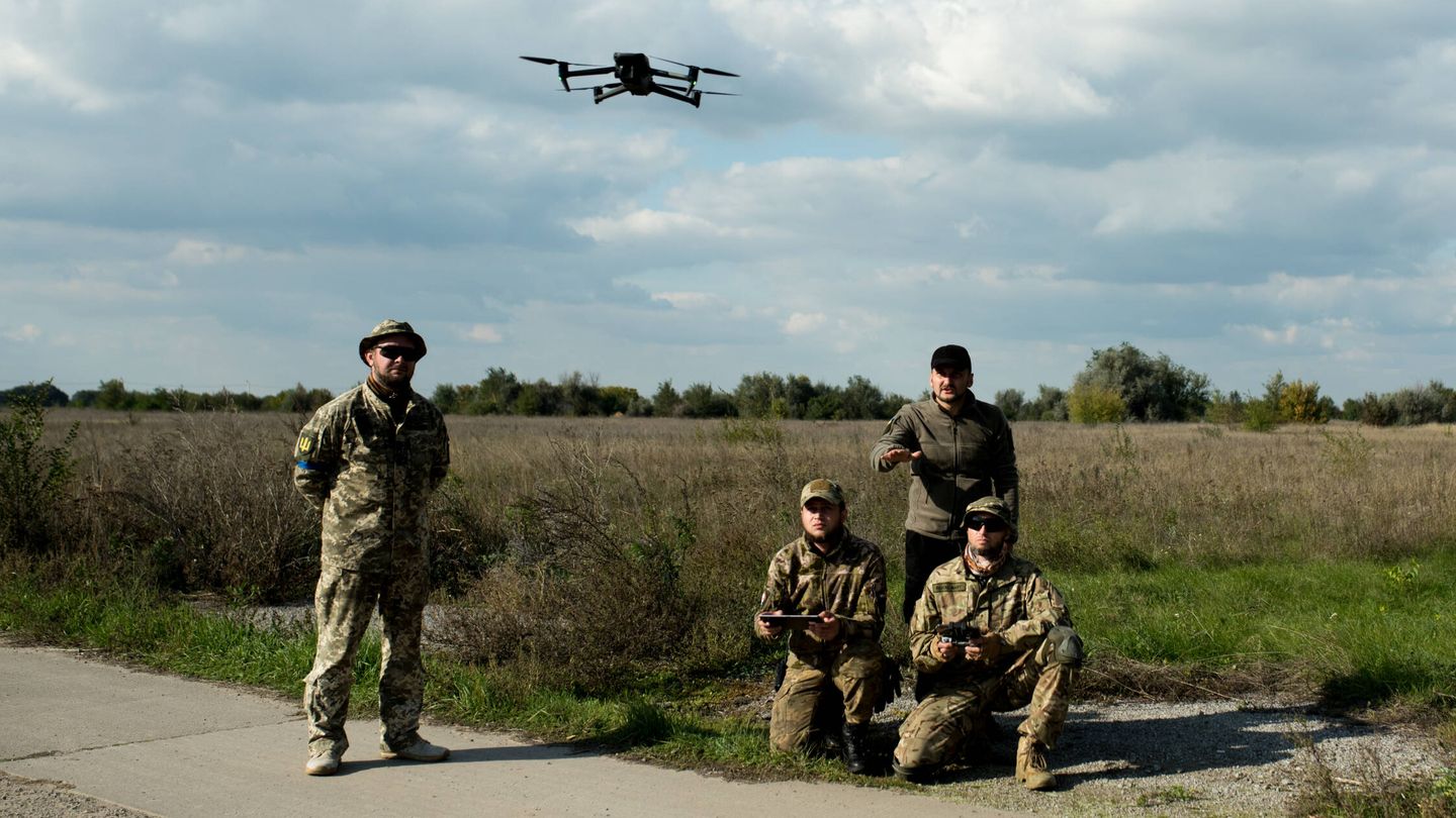 Entrenamiento con drones en Zaporiyia. (Cedida)