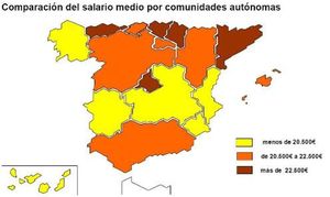 El sueldo medio en España creció hasta 22.511 euros en 2009, un 2,9% más