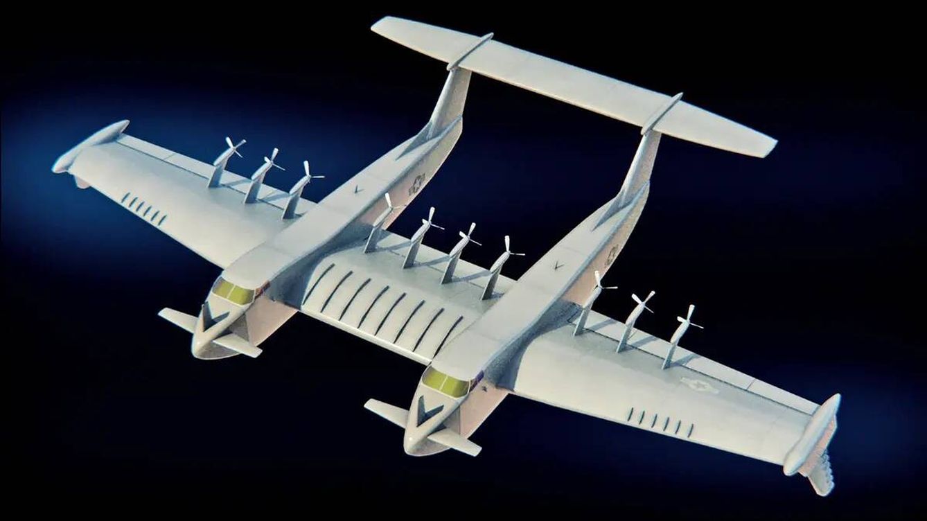 Foto: Este avión vuela a poca altura y es capaz de llevar cargas enormes. (DARPA)
