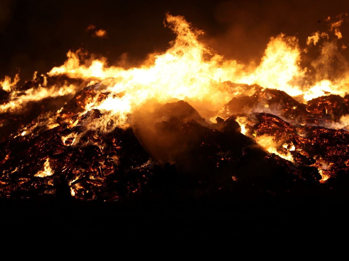 Foto: Incendio en una fábrica de compostaje en Madrid. (EFE)