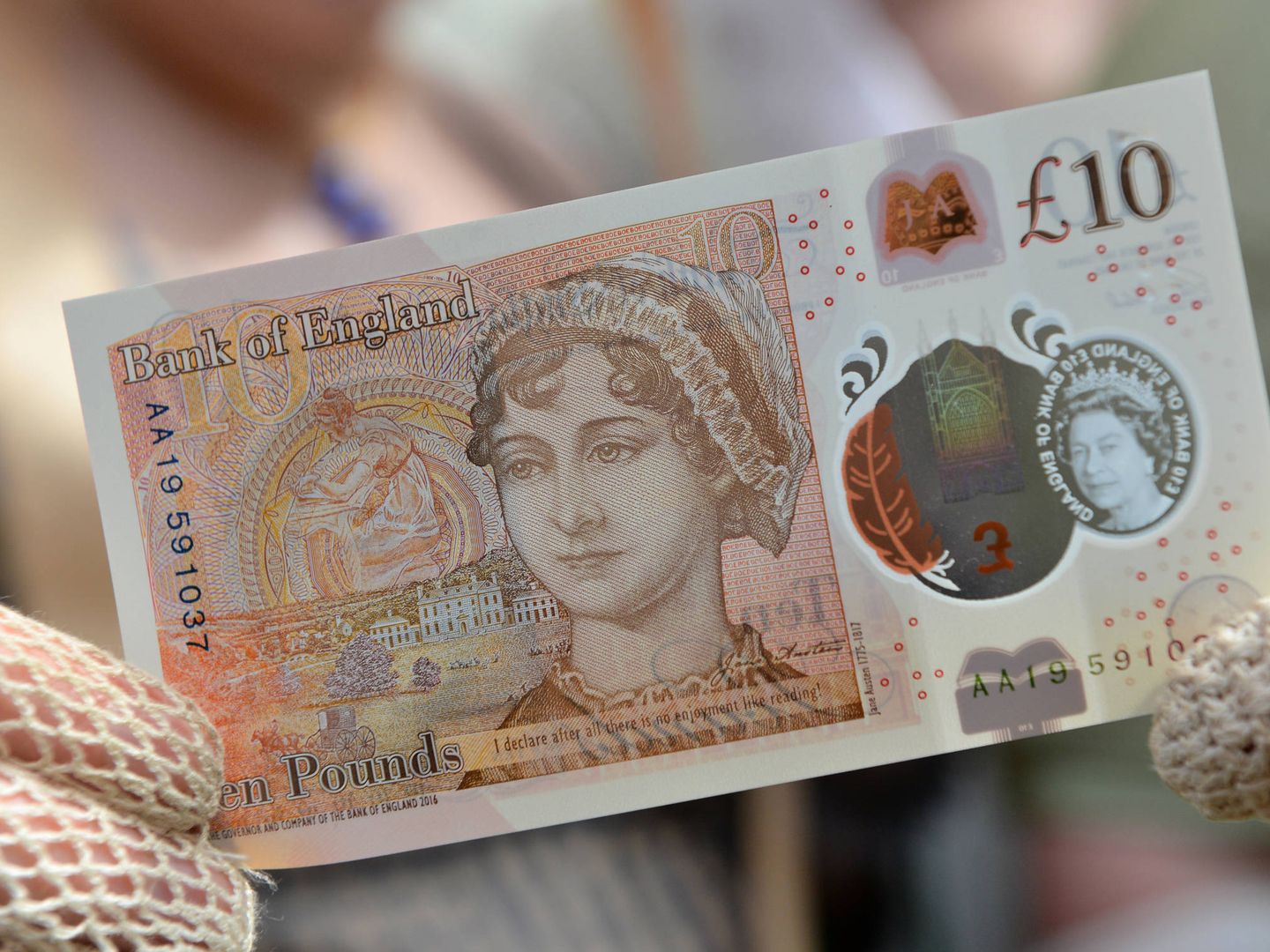 Nuevo billete de 10 libras, con el rostro de Austen. (Reuters)