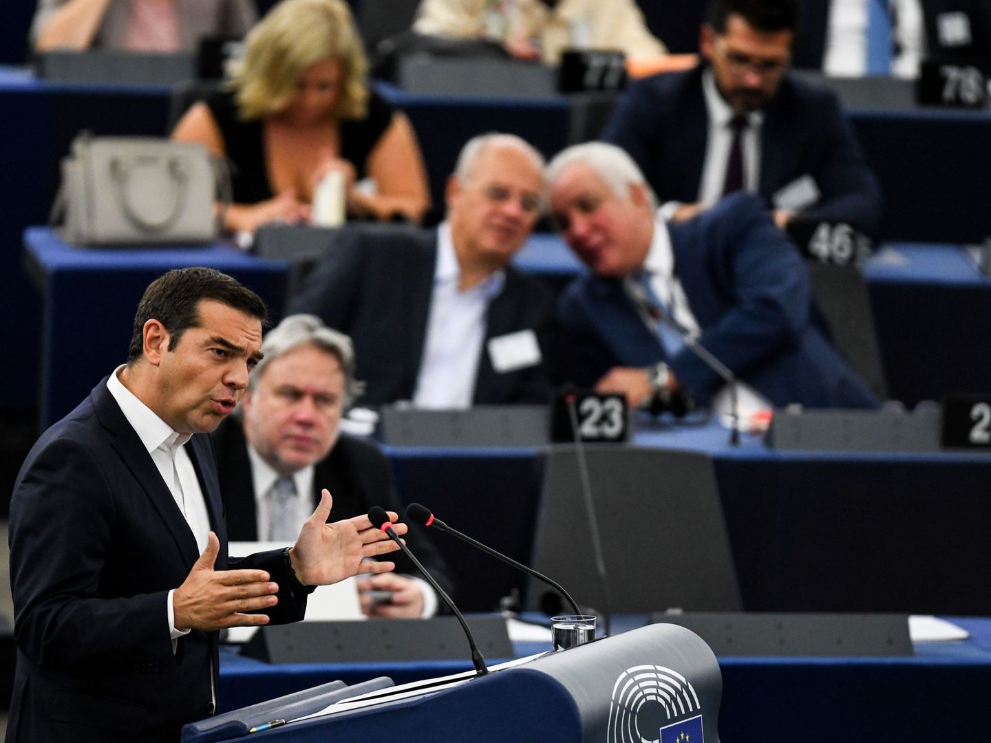 Tsipras, durante un discurso sobre el futuro de la UE. (EFE)