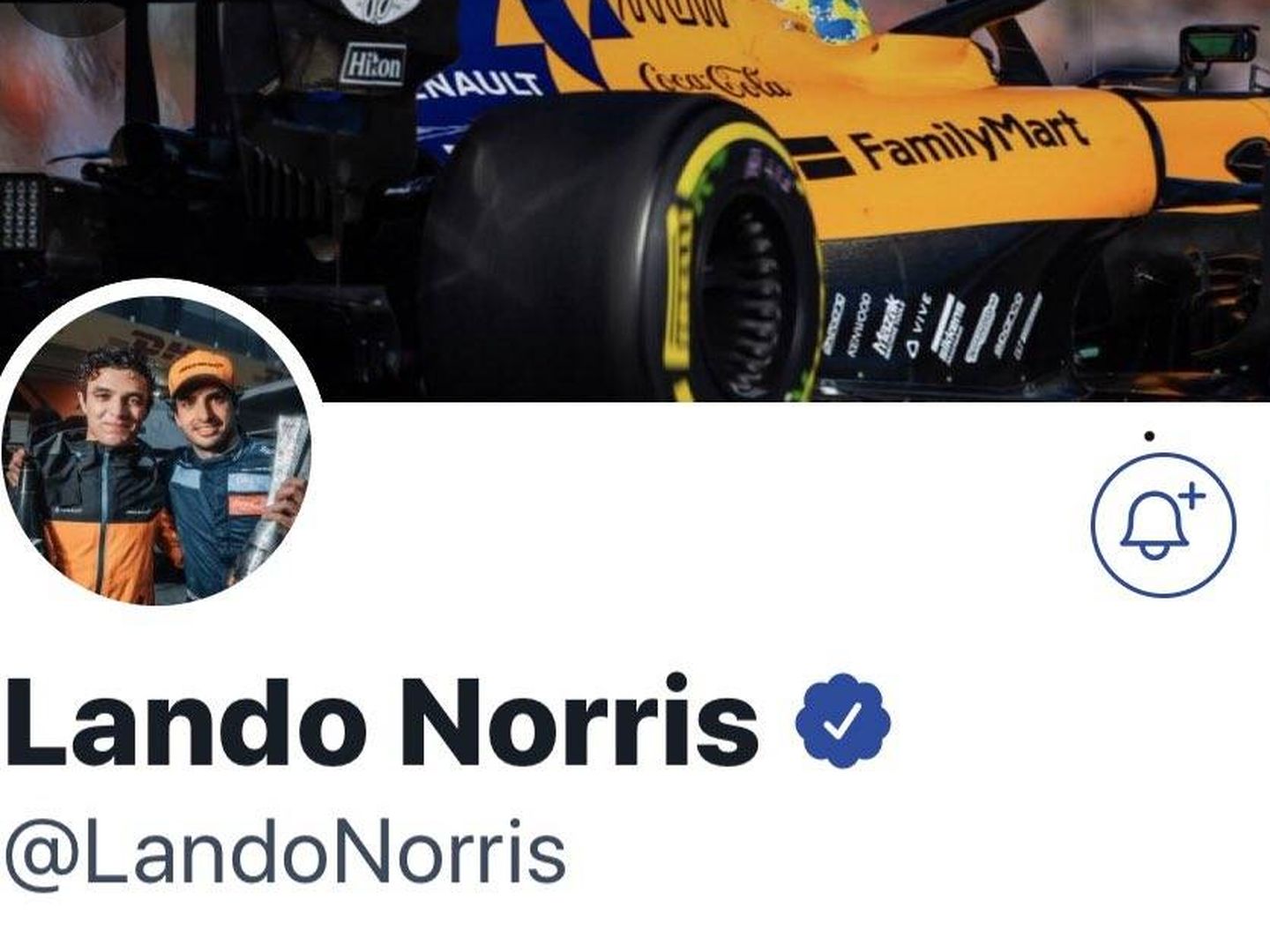 La nueva foto de perfil de Lando Norris en todas sus redes sociales.