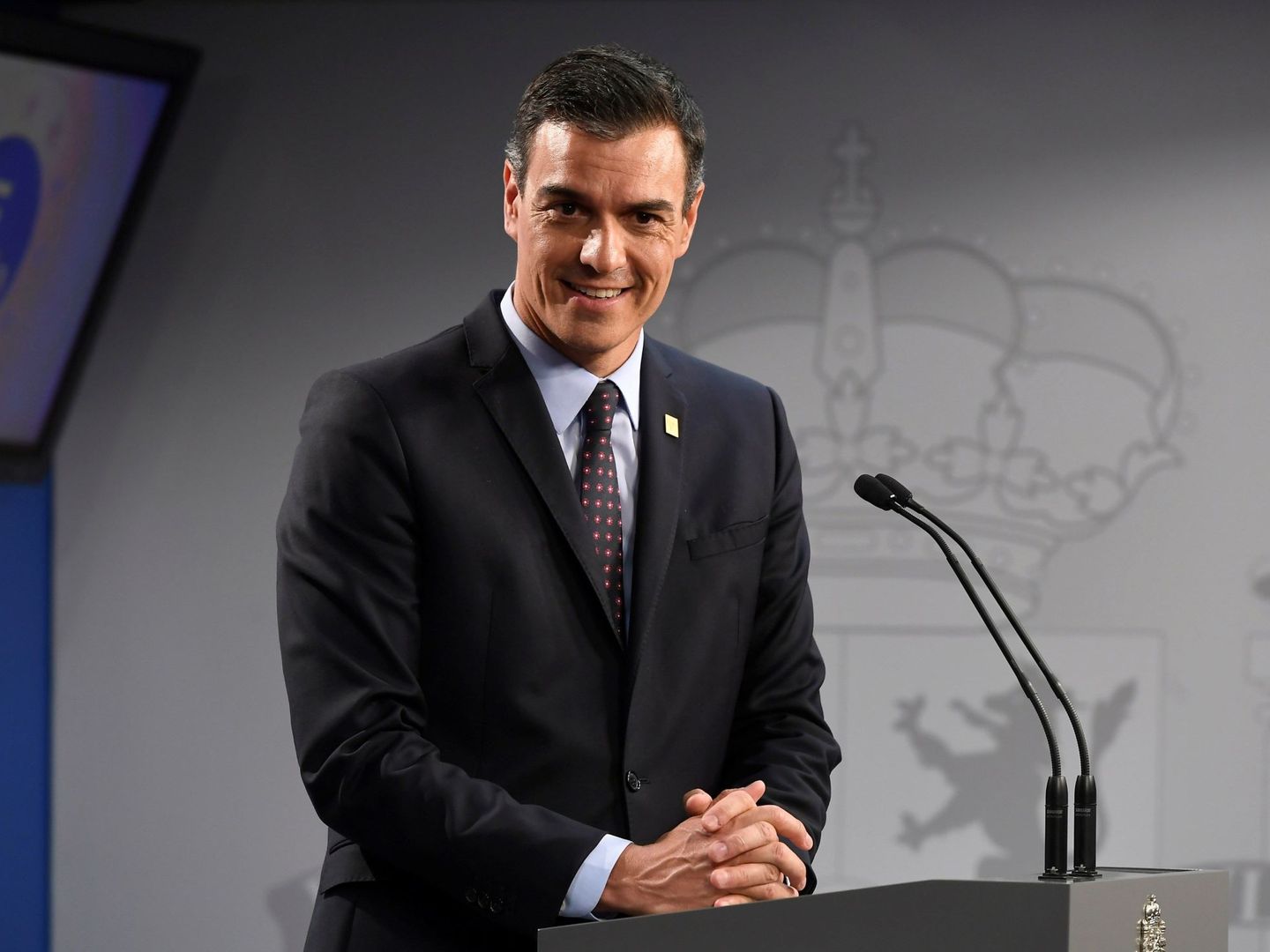 Pedro Sánchez, durante una rueda de prensa en Moncloa. (EFE)