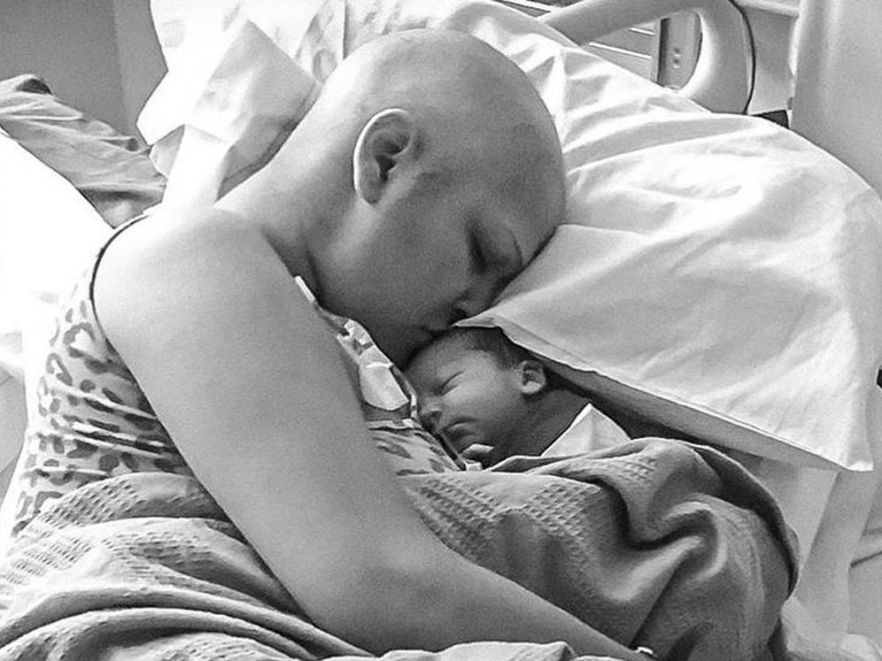 Foto: Jada Davis y Bradley sobrevivieron juntos al cáncer y la quimioterapia (Foto: Instagram)