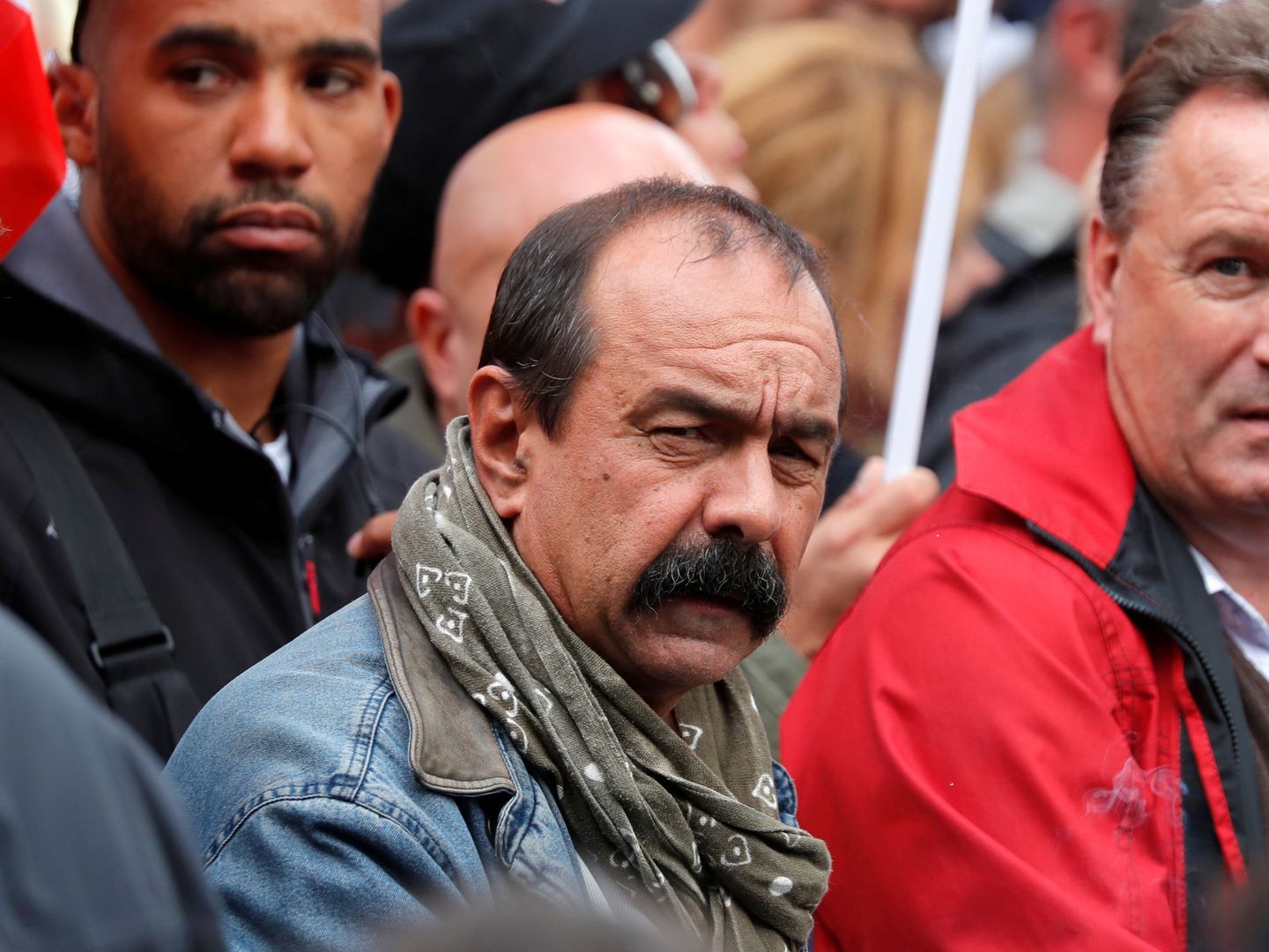 El líder del sindicato CGT Philippe Martinez durante la manifestación en París. (Reuters)