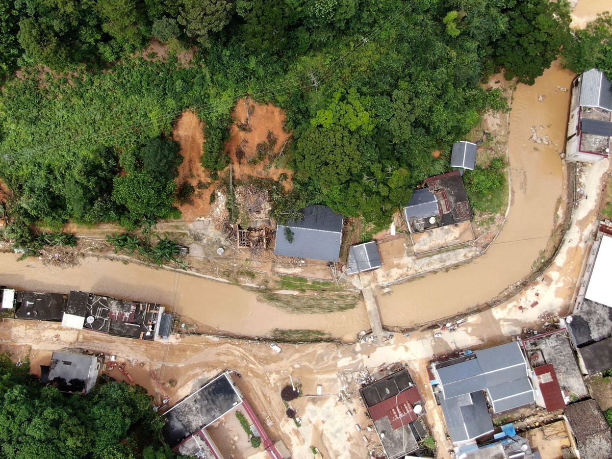 Foto: Imagen aérea de la riada en la provincia de Guangdong. (EFE/EPA/Lu Hanxin) 