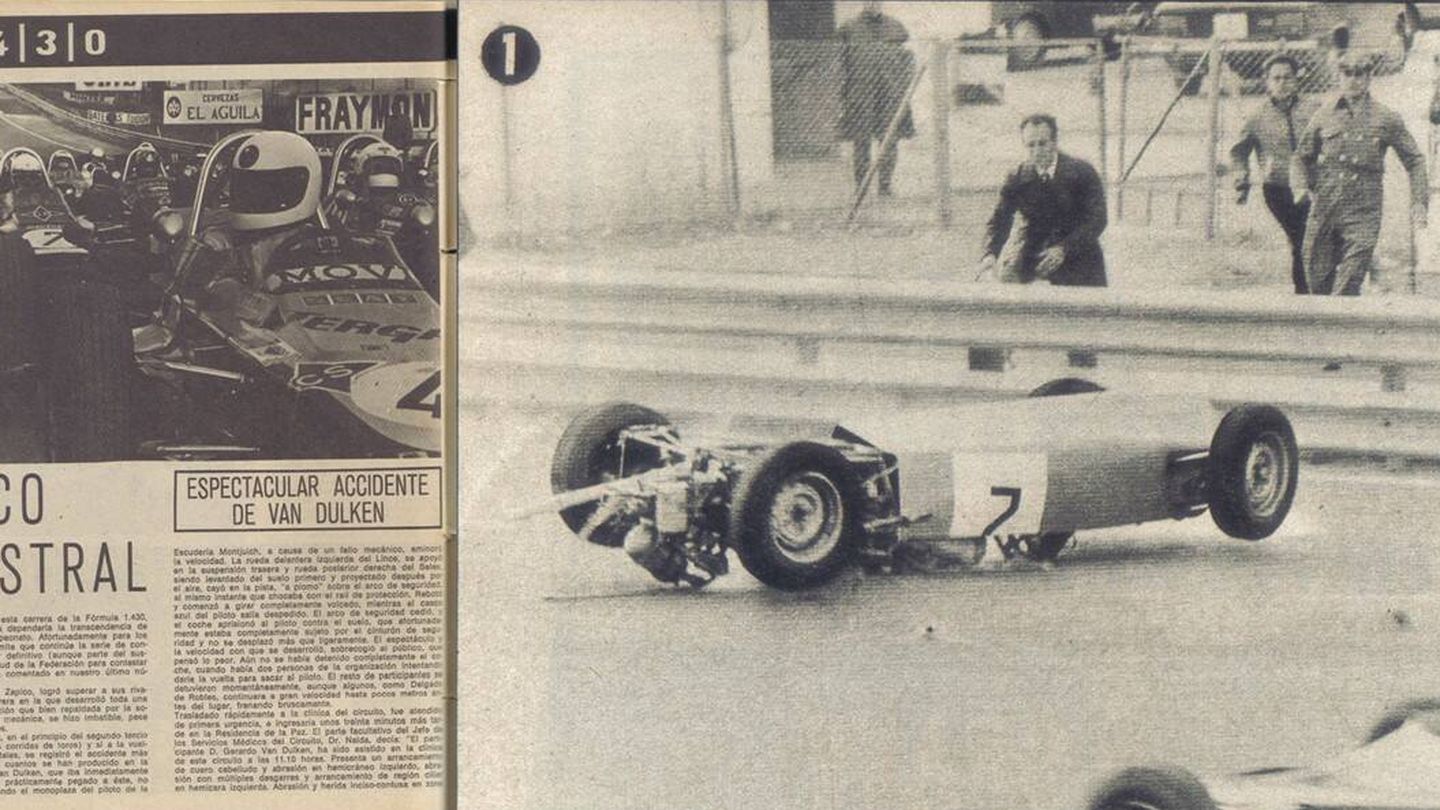 Incluso en los primitivos y rudimentarios arcos de seguridad de los Fórmulas de iniciación españoles de los años setenta, funcionaron lo justo para que pilotos como Gerardo Van Dulken salvaran la vida. (Archivo 'El Automovil racing')