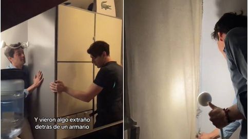 La sorpresa de unos jóvenes al descubrir algo escondido detrás del armario de su nueva casa en Madrid: No puede ser