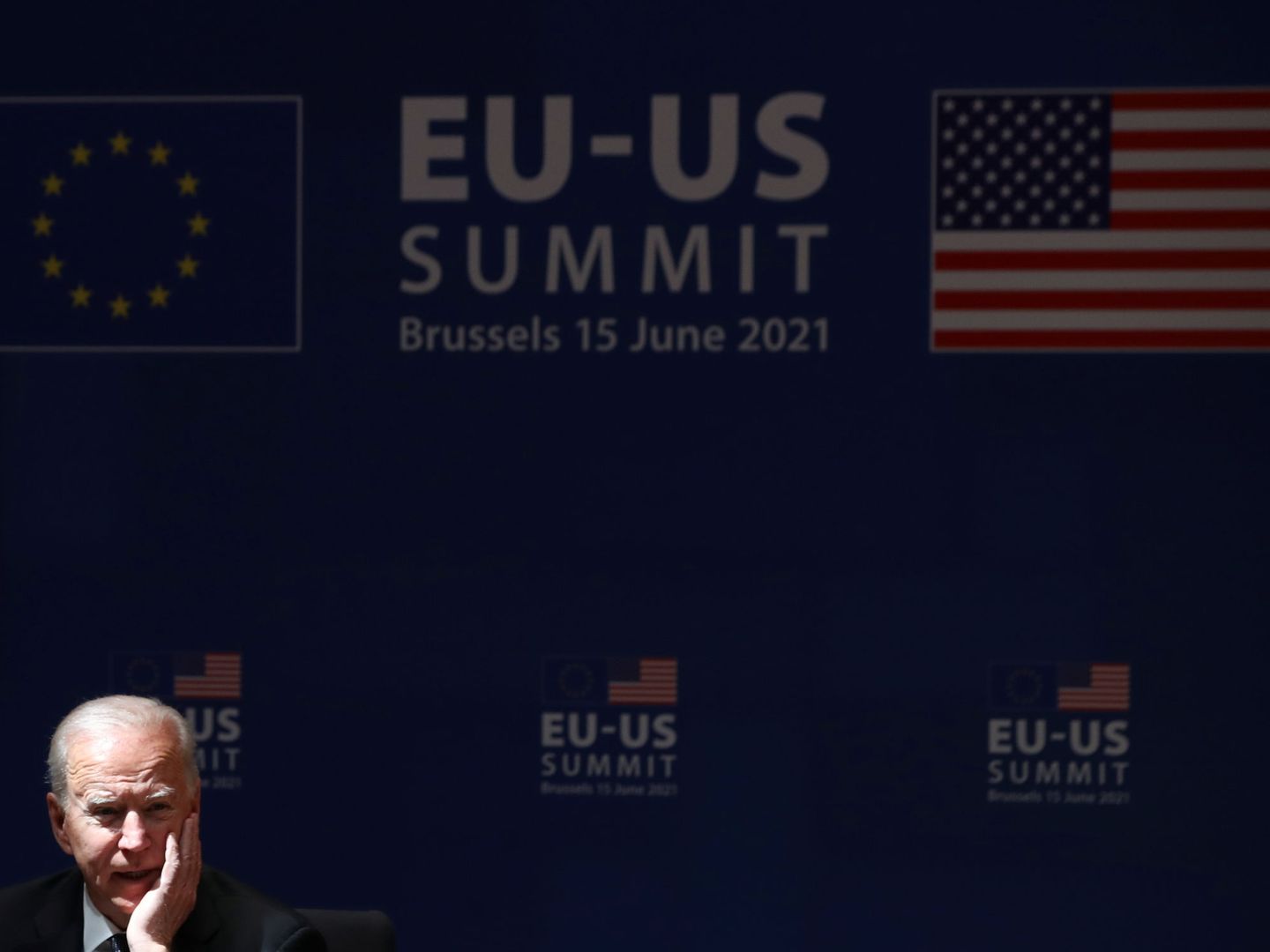 Biden durante una cumbre con la Unión Europea en junio de 2021. (Reuters)