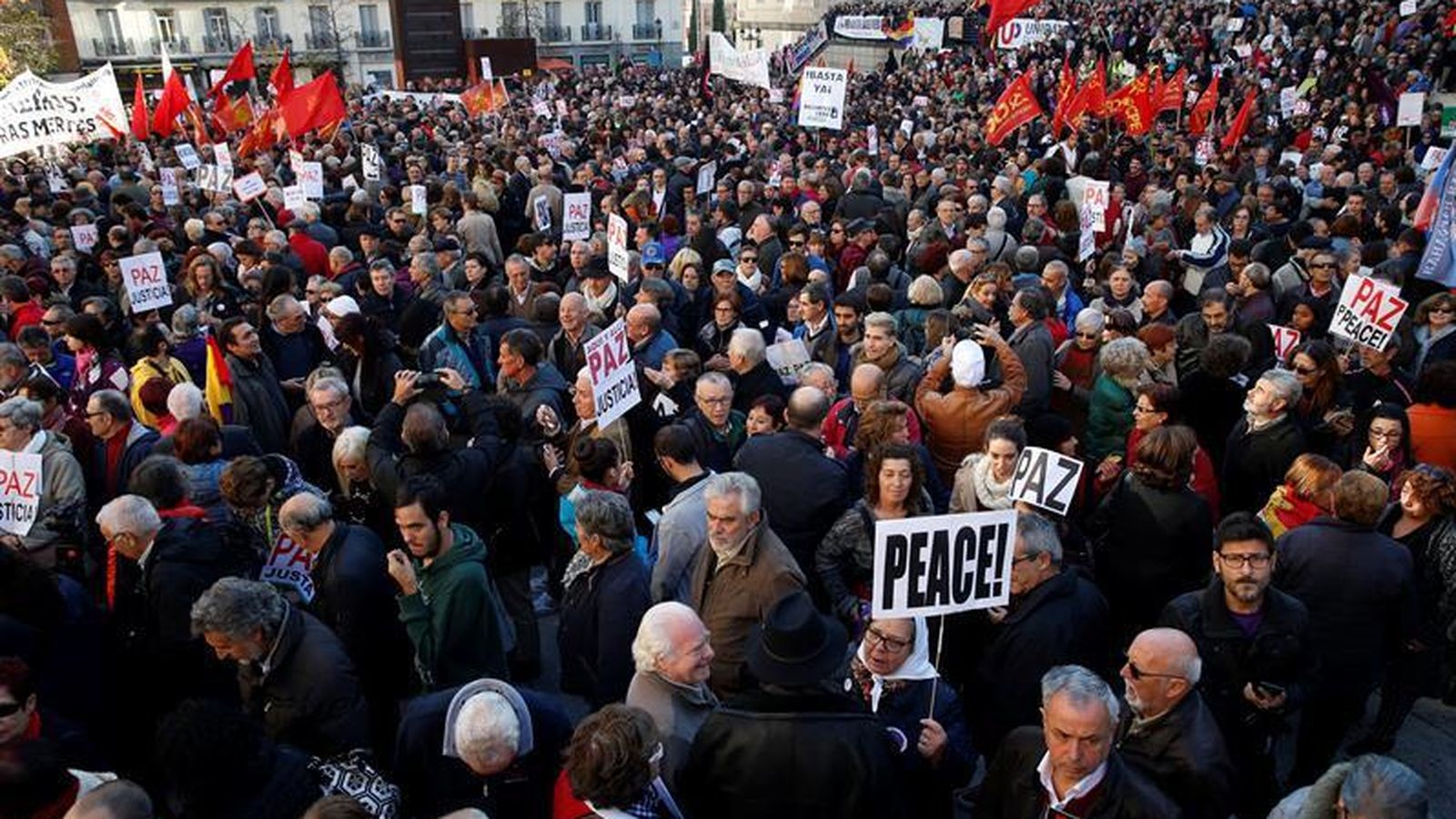 Foto: Imagen de la manifestación contra los bombardeos en Siria en noviembre. (Efe)