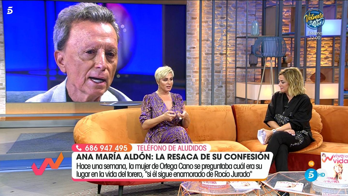 Ana María Aldón y Toñi Moreno, en 'Viva la vida'. (Mediaset)