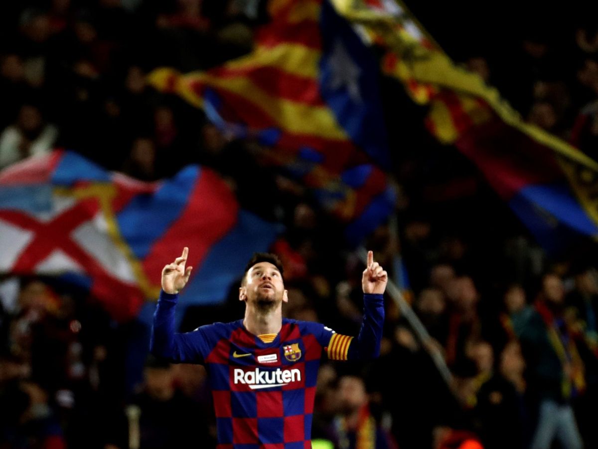 Foto: Leo Messi celebrando un gol en el Camp Nou. (EFE)