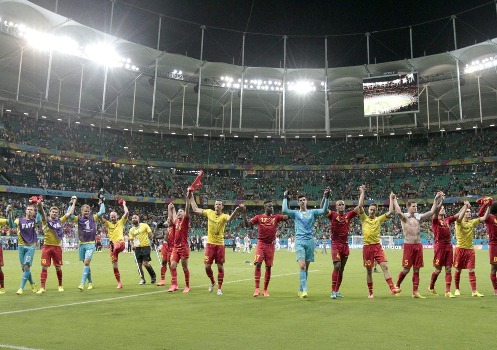 Foto: Los jugadores belgas celebran el triunfo ante Estados Unidos (Efe)