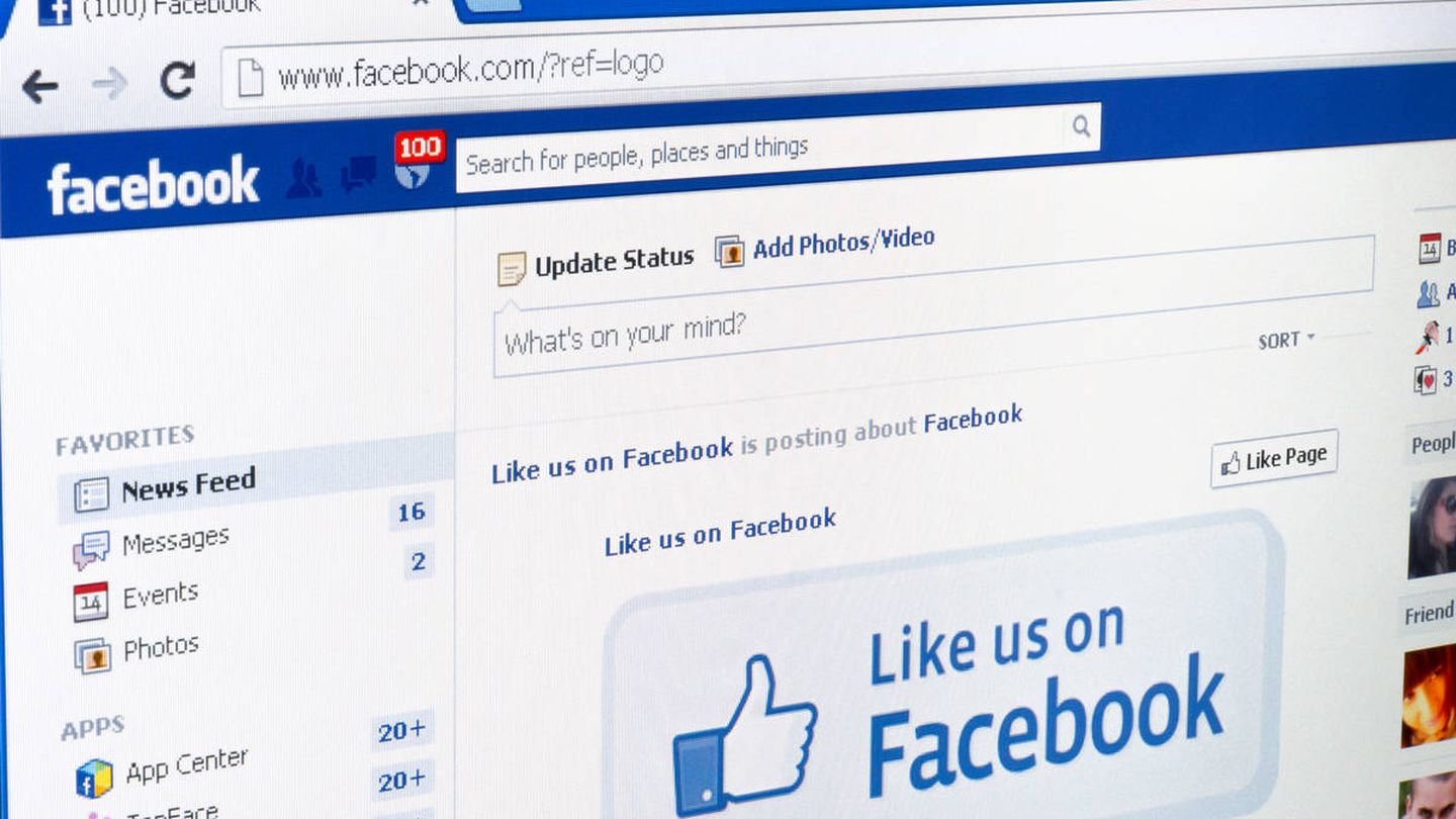 Chisinau Moldova - April 14, 2013: Facebook web page. Shot on monitor screen. Facebook is a social network web resourAe.