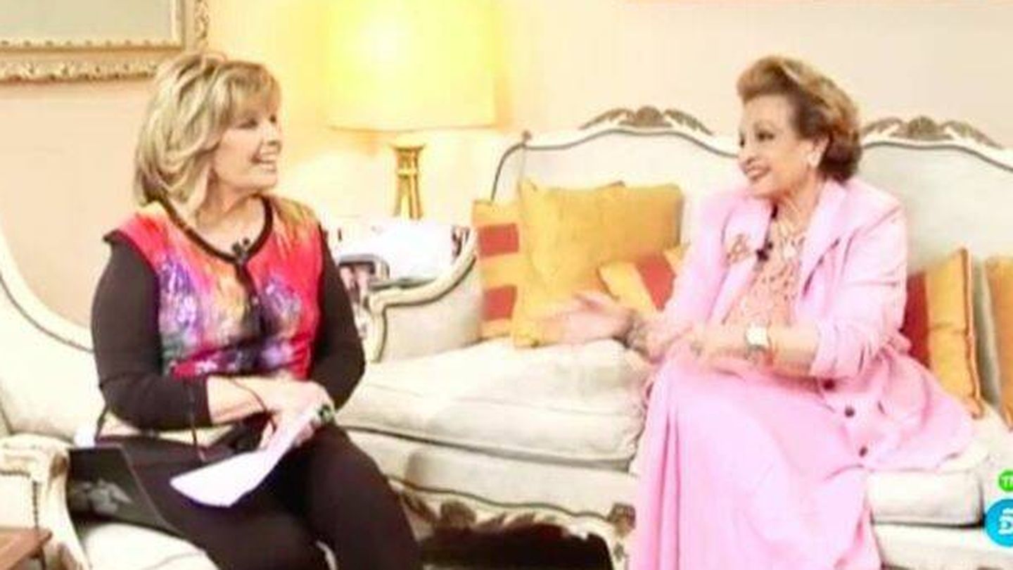 Carmen Sevilla concedió su última entrevista a María Teresa Campos en la residencia de la actriz. (Mediaset). 