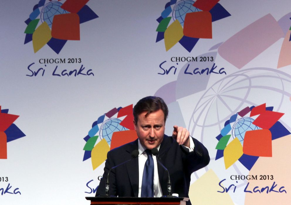 Foto: David Cameron durante una conferencia de prensa en Colombo, Sri Lanka (Reuters).