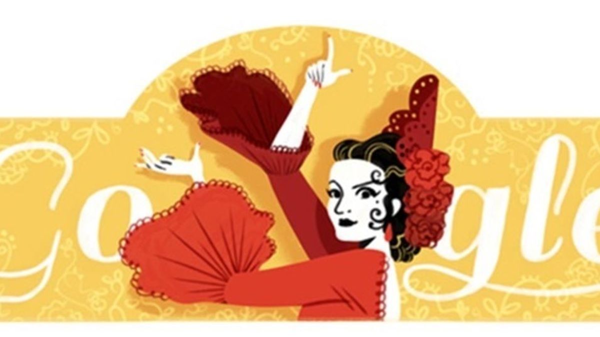 Google homenajea a Lola Flores con un 'doodle' muy flamenco