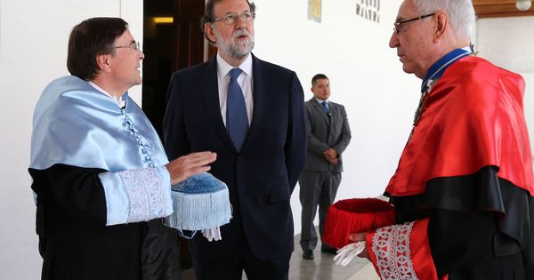 Foto: Mariano Rajoy, en la Universidad Sek de Quito. (EFE)