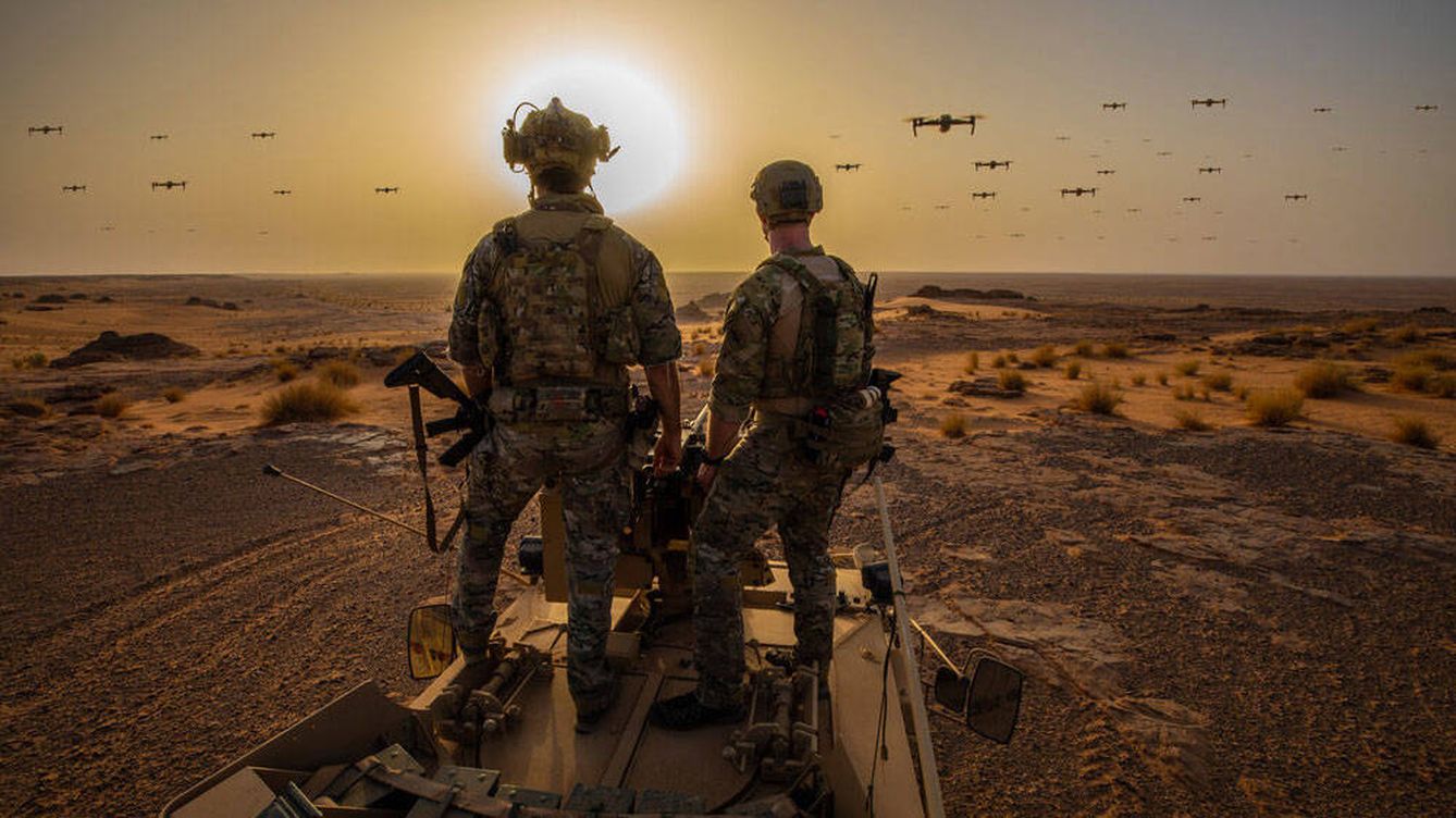 Foto: Soldados norteamericanos a punto de comenzar a derribar drones. (Epirus)