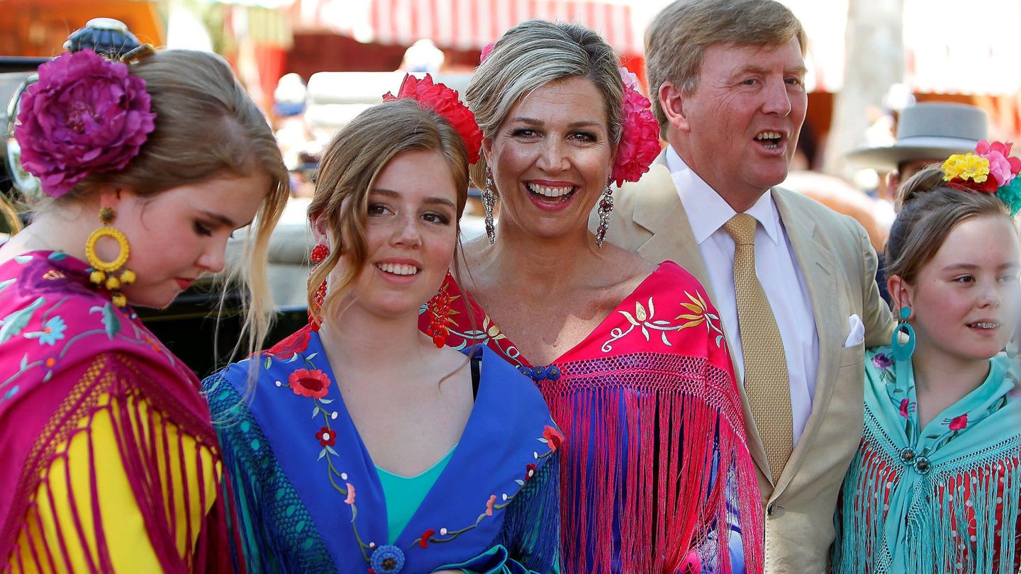 La familia real holandesa, en la Feria de Abril de 2019. (EFE)