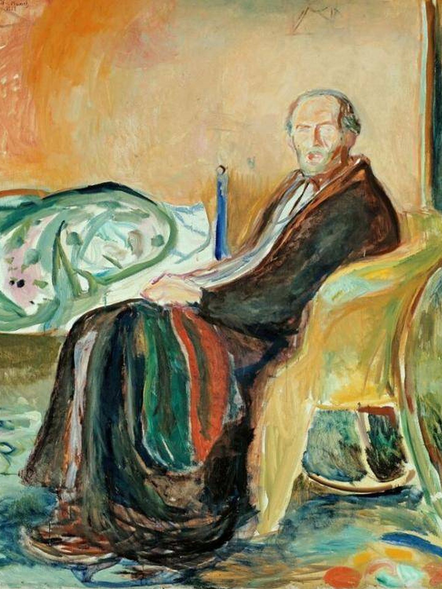 Autorretrato después de la gripe española, de Edvard Munch.