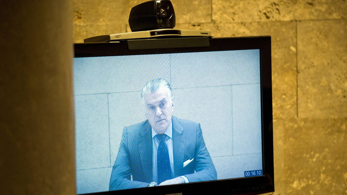 El extesorero del PP Luis Bárcenas declara como demandado por videoconferencia desde la cárcel. (EFE)