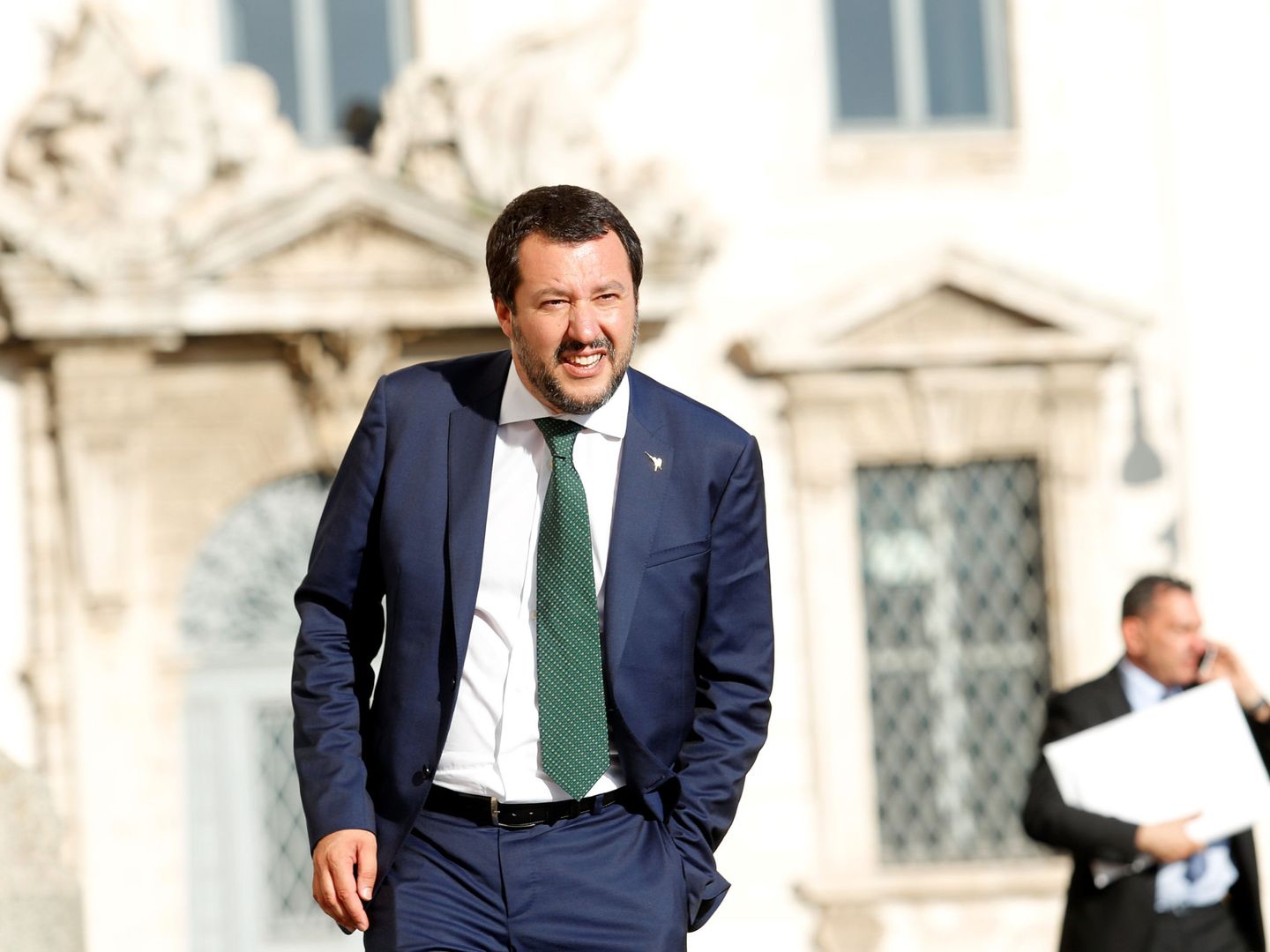 Matteo Salvini llega al Palacio del Quirinal en Roma, el 1 de junio de 2018. (Reuters)