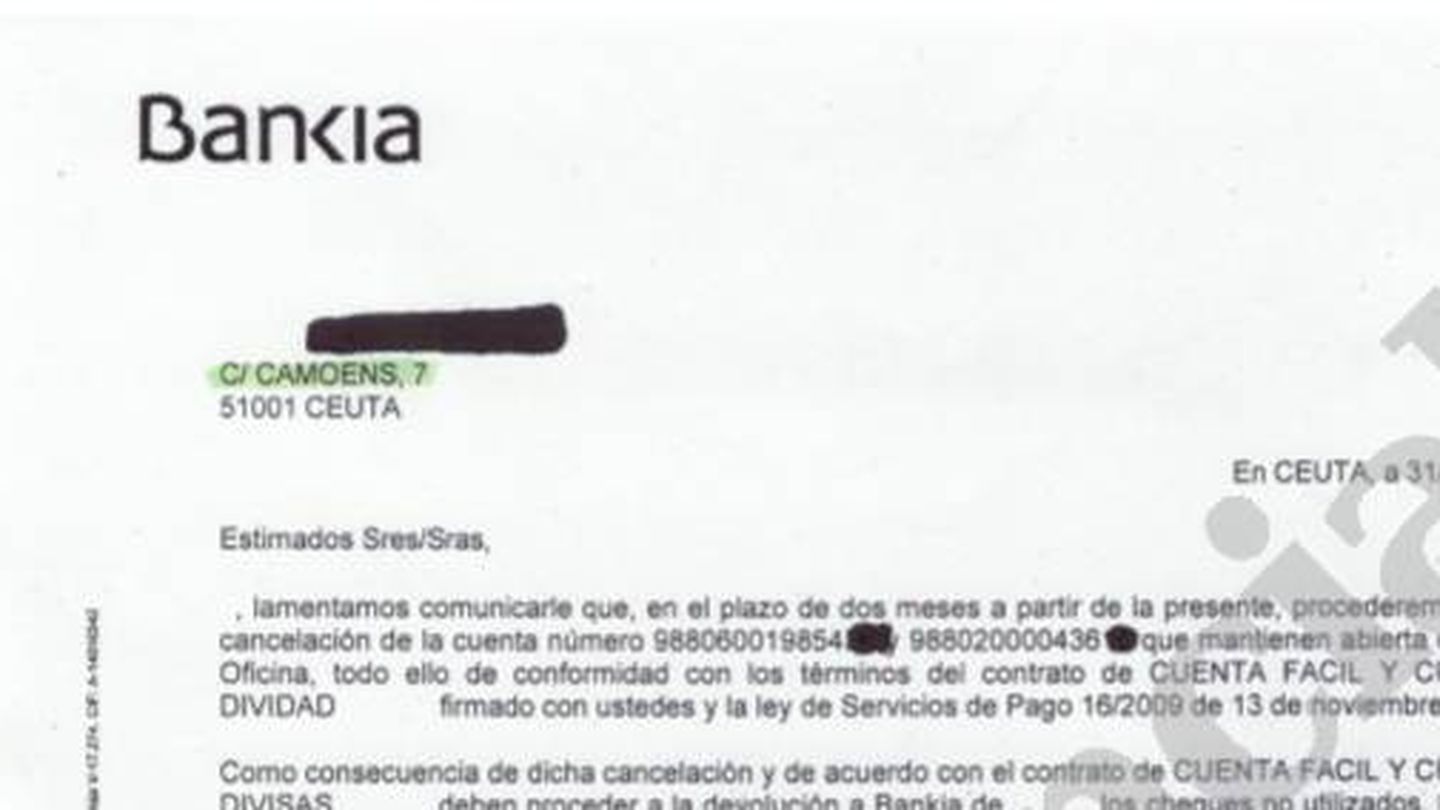 Haz clic aquí para ver la carta de Bankia completa.