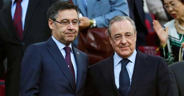 Foto: Josep María Bartomeu y Florentino Pérez, presidentes de FC Barcelona y Real Madrid, respectivamente. (EFE)