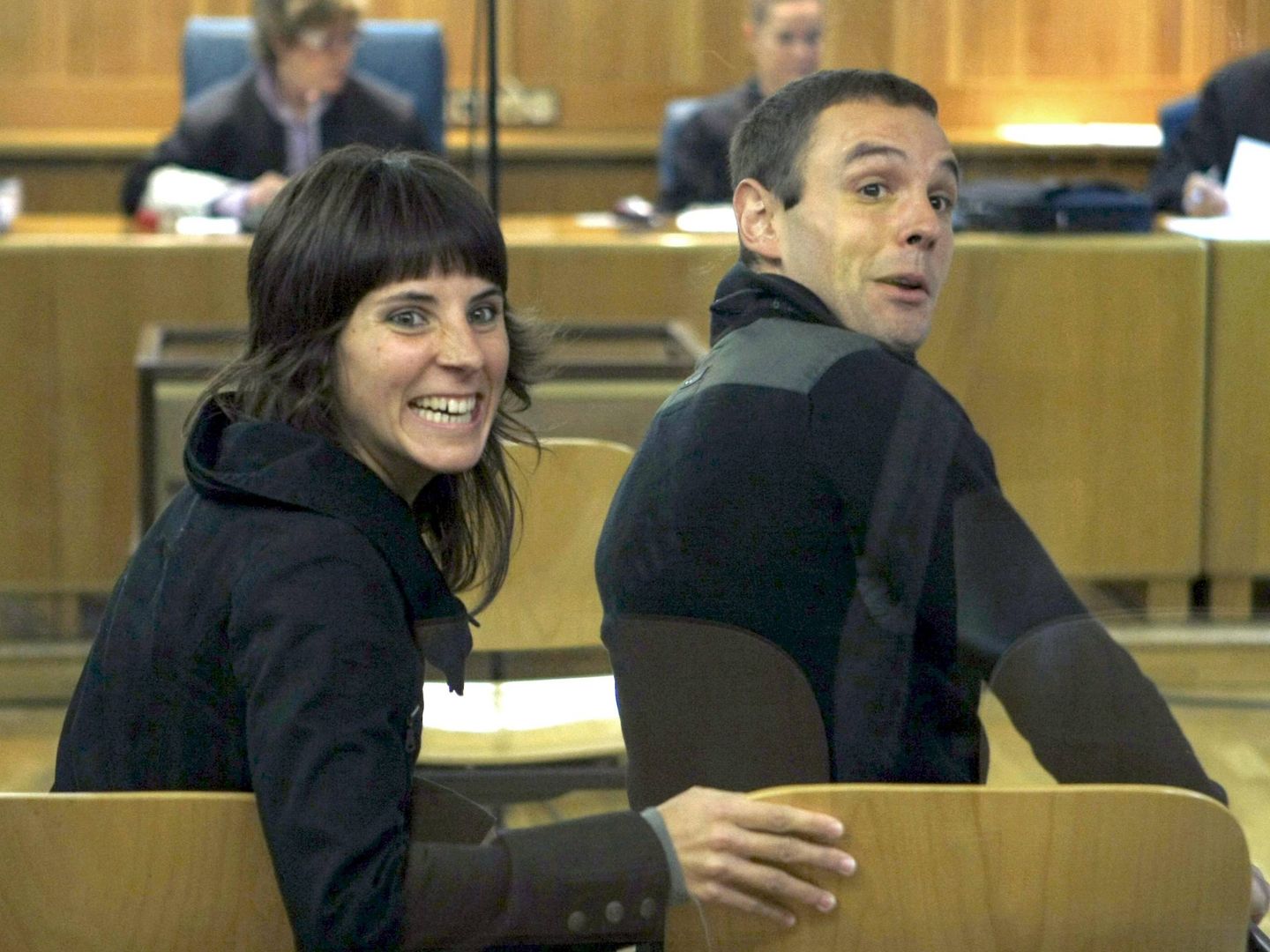 Los etarras Unai Fano y María Lizarraga en la Audiencia Nacional. (EFE)