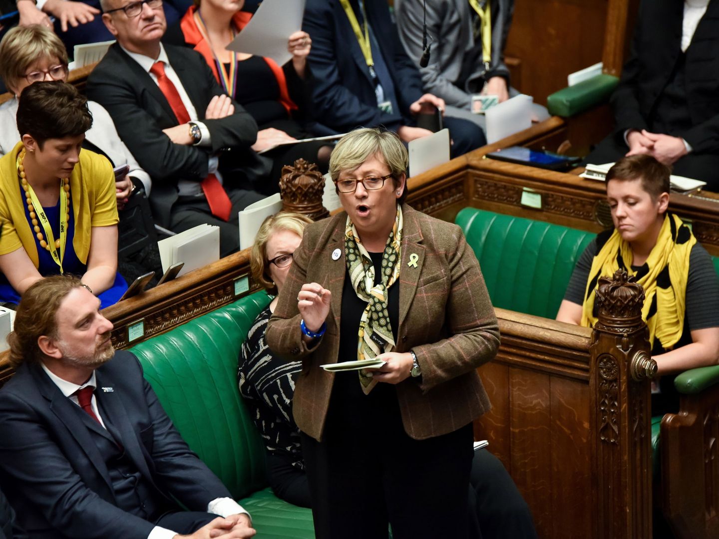 Joanna Cherry durante una sesión de la Cámara de los Comunes. (Reuters)